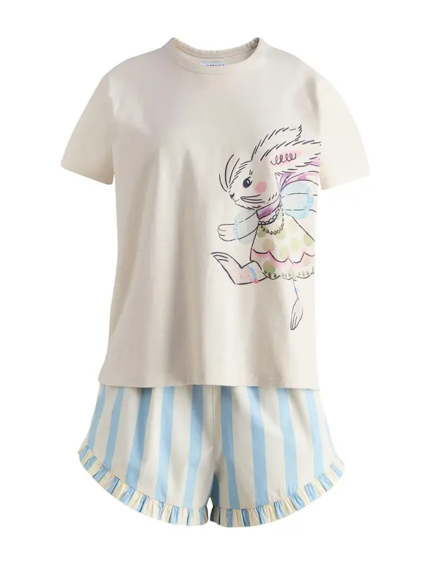 Cath Kidston Cath Kidston Kratke hlače za spanje  svetlo bež / svetlo modra / lila / črna