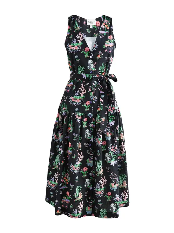 Cath Kidston Cath Kidston Obleka 'Island'  travnato zelena / roza / črna