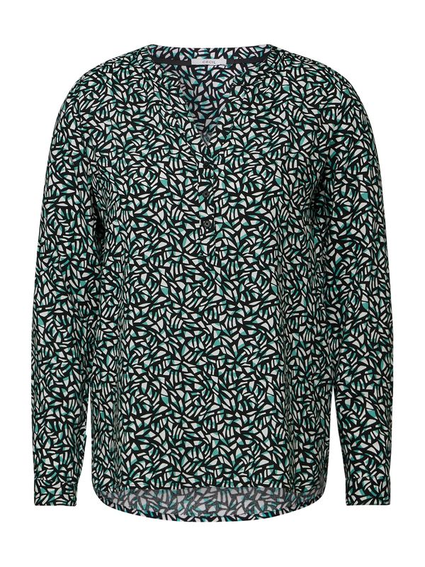 CECIL CECIL Bluza  zelena / črna / off-bela