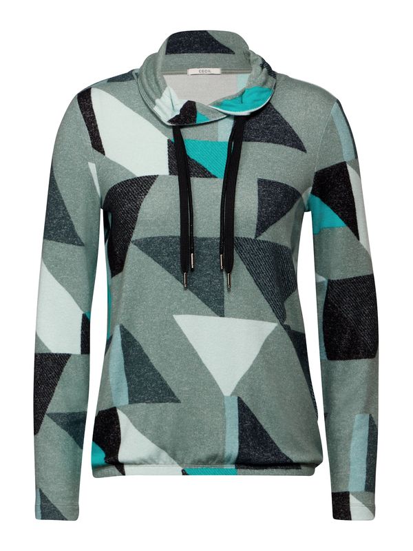 CECIL CECIL Majica  žad / svetlo zelena / temno zelena / črna