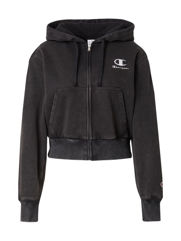 Champion Authentic Athletic Apparel Champion Authentic Athletic Apparel Jopa na zadrgo  pegasto črna / bela