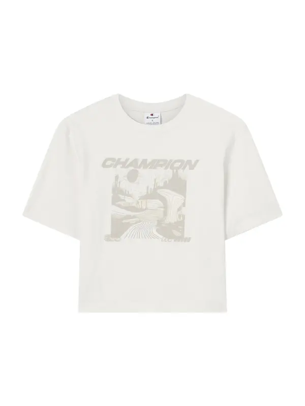 Champion Champion Majica  greige / bela