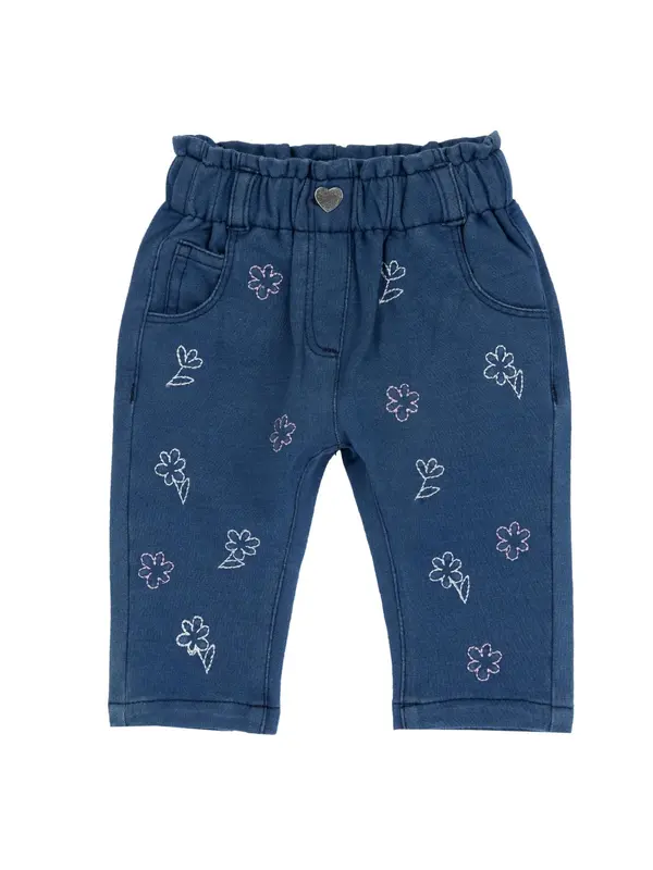 Chicco Chicco Hlače  moder denim / bela