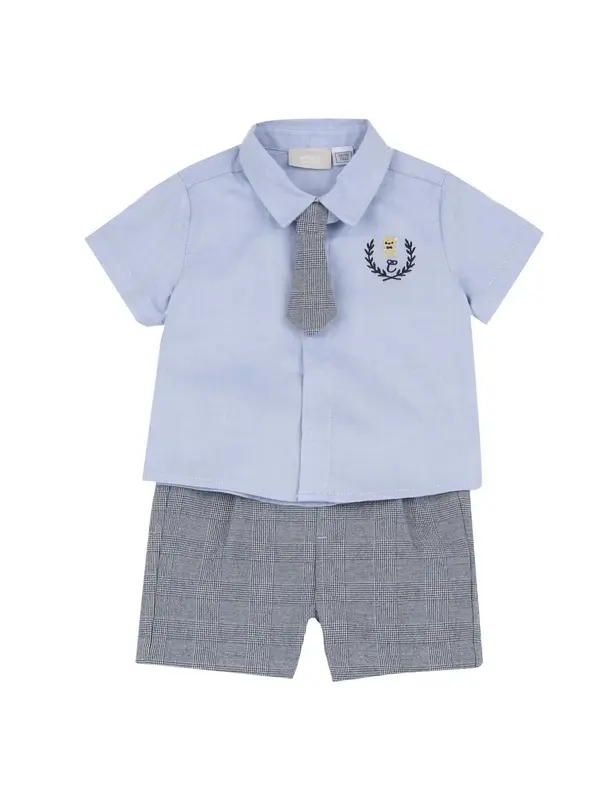 Chicco Chicco Komplet  svetlo modra / pegasto siva