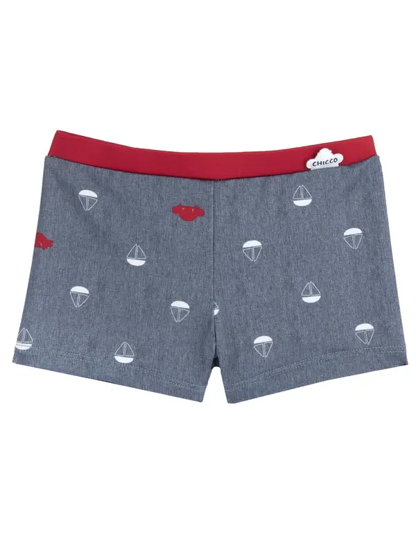 Chicco Chicco Kratke kopalne hlače  modra / rdeča / bela