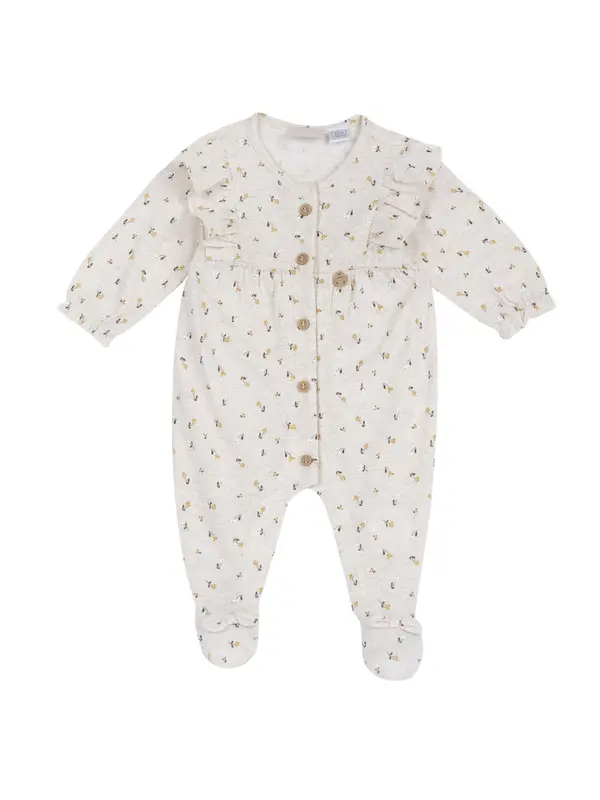 Chicco Chicco Pajac/bodi  rumena / pegasto siva / črna