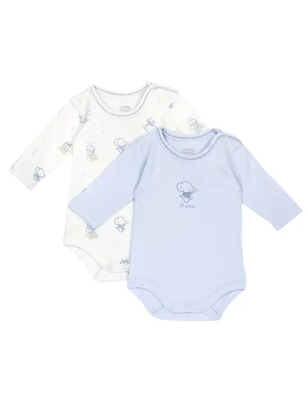 Chicco Chicco Pajac/bodi  safir / svetlo modra / svetlo siva / bela