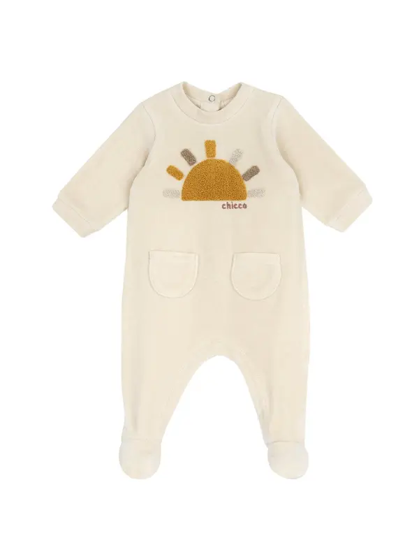 Chicco Chicco Pajac/bodi  slonovina / gorčica / svetlo siva