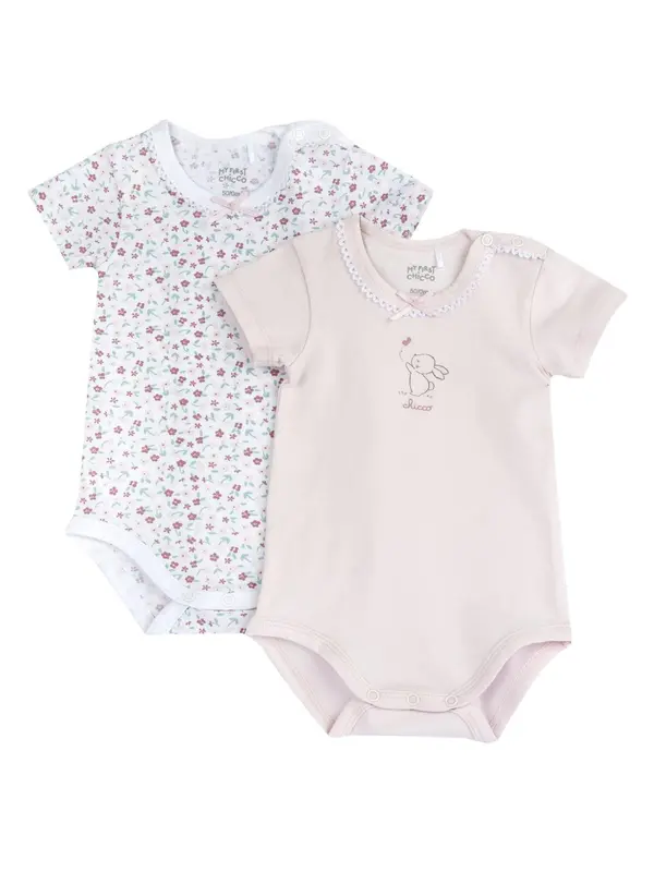 Chicco Chicco Pajac/bodi  zelena / puder / rdeča / bela