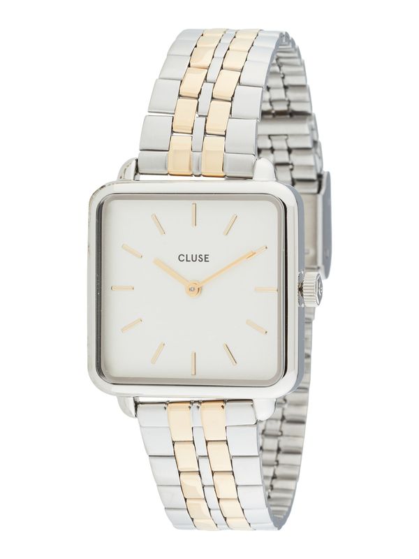 CLUSE CLUSE Analogna ura 'La Tétragone'  zlata / srebrna / bela