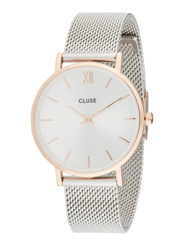 CLUSE CLUSE Analogna ura 'Minuit'  rožnato zlata / srebrna / bela