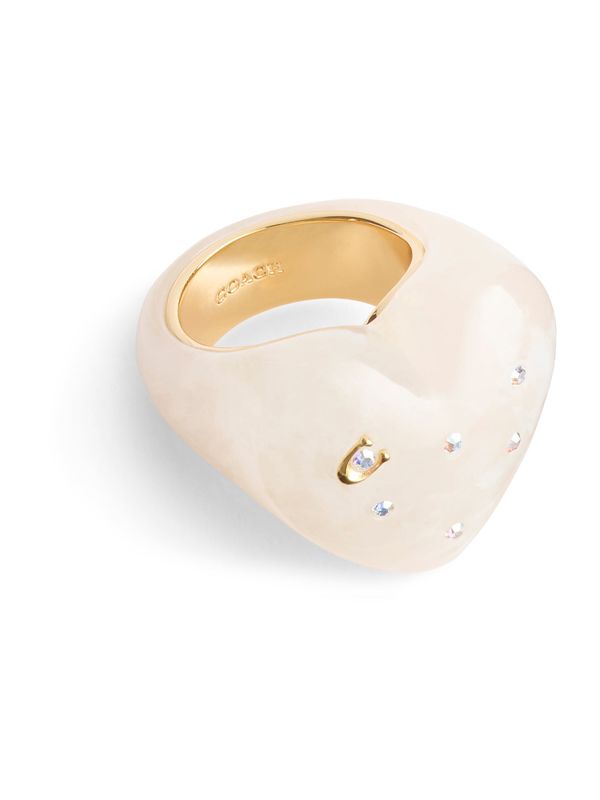 COACH COACH Prstan  zlata / bela