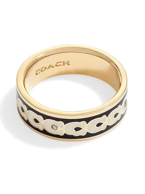 COACH COACH Prstan  zlata / črna