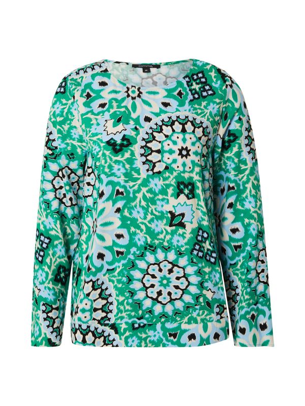 COMMA COMMA Majica  svetlo bež / svetlo modra / zelena / črna