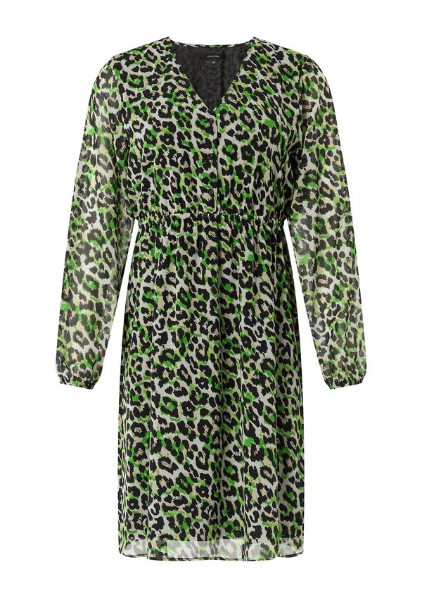 COMMA COMMA Obleka  bež / zelena / črna