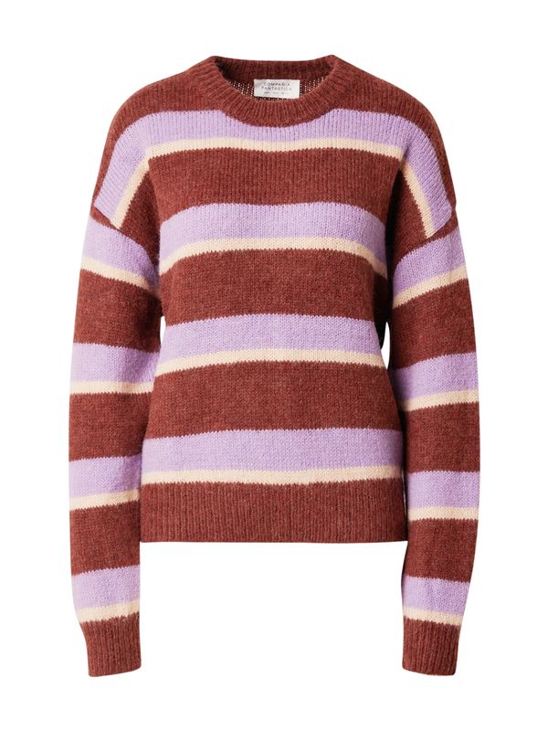 Compania Fantastica Compania Fantastica Pulover  kostanj rjava / sivka / volneno bela