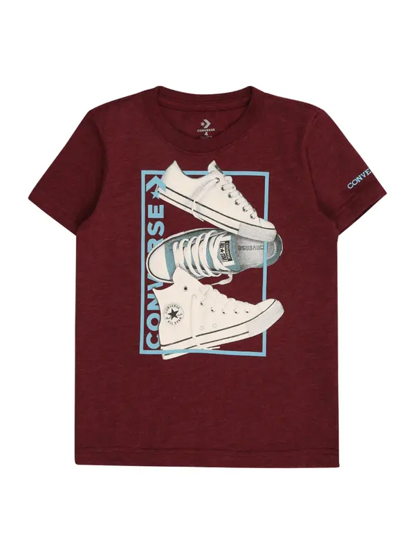 CONVERSE CONVERSE Majica '3 SHOE'  azur / temno rdeča / črna / bela