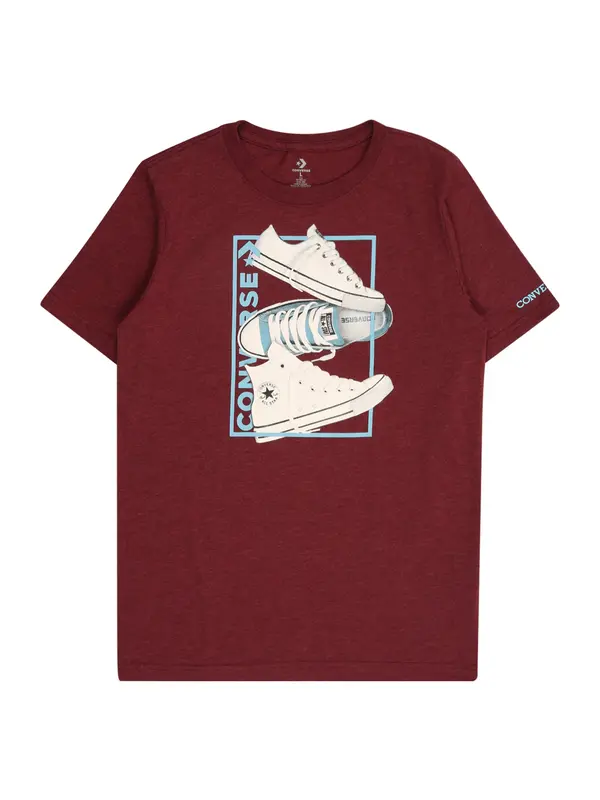 CONVERSE CONVERSE Majica '3 SHOE'  svetlo modra / bordo / bela