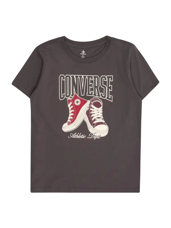 CONVERSE CONVERSE Majica  antracit / rdeča / burgund / bela