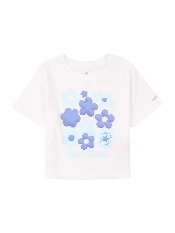 CONVERSE CONVERSE Majica 'BUBBLY FLORAL'  svetlo modra / majnica / bela