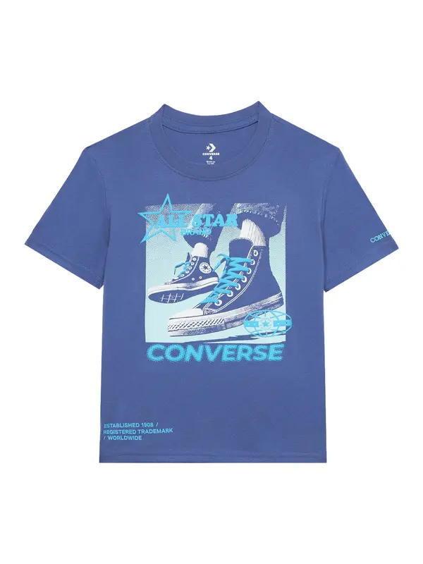 CONVERSE CONVERSE Majica 'CNVB PHOTO REAL SNKR'  safir / azur / pastelno modra / bela