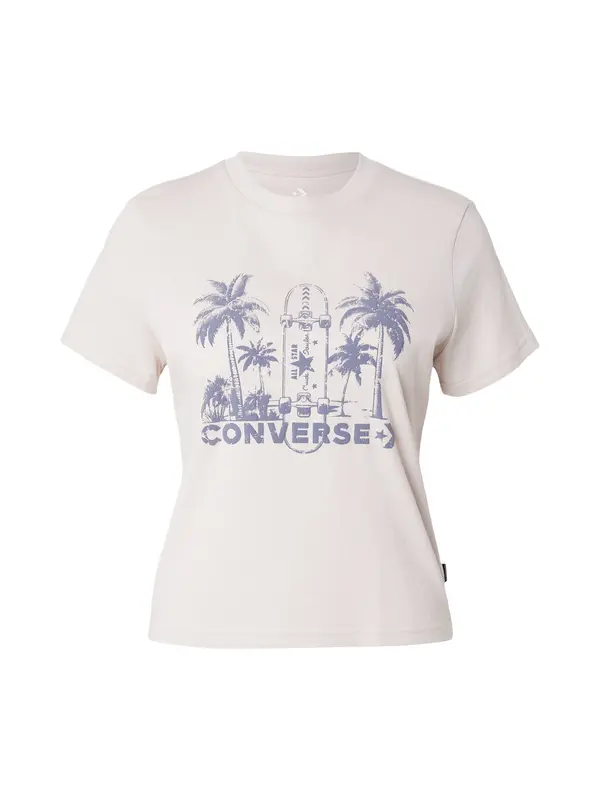 CONVERSE CONVERSE Majica 'ECHO PALMS'  ecru / golobje modra
