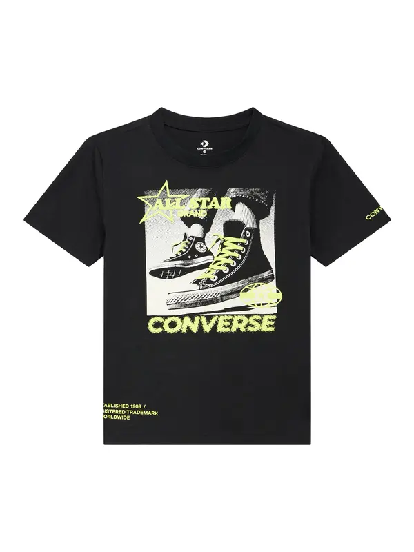 CONVERSE CONVERSE Majica 'PHOTO REAL CNV SNKR'  limona / črna / bela