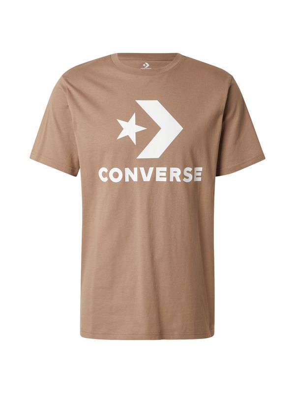 CONVERSE CONVERSE Majica  svetlo rjava / bela