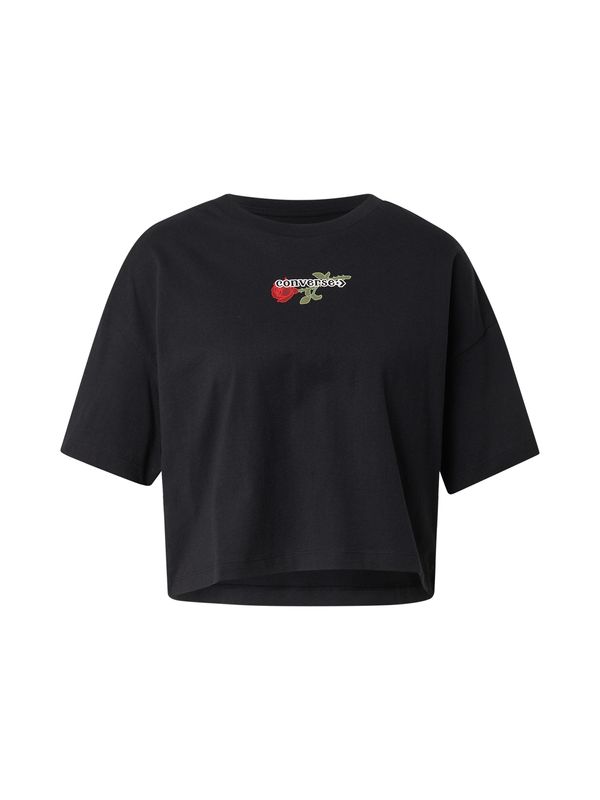 CONVERSE CONVERSE Majica 'TLMN VDAY'  zelena / rdeča / črna / bela