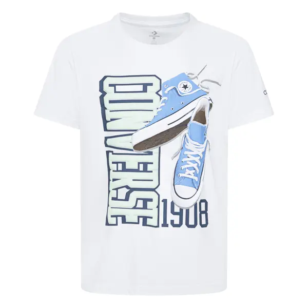 CONVERSE CONVERSE Majica  voda / svetlo modra / bela