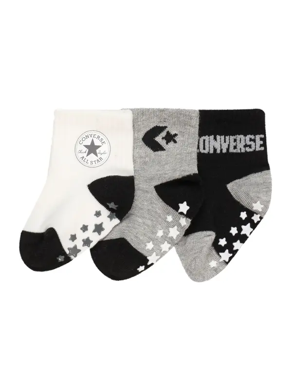 CONVERSE CONVERSE Nogavice  pegasto siva / črna / bela