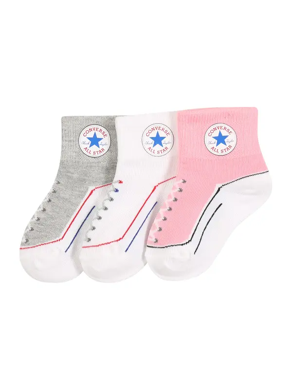 CONVERSE CONVERSE Nogavice  siva / roza / bela