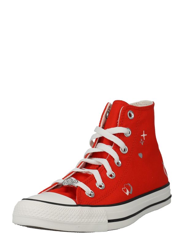 CONVERSE CONVERSE Visoke superge 'CHUCK TAYLOR ALL STAR - FEVER'  srebrno-siva / rdeča / bela