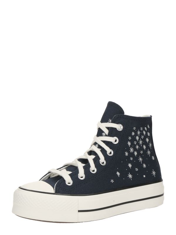 CONVERSE CONVERSE Visoke superge 'CHUCK TAYLOR ALL STAR LIFT'  temno modra / srebrna / off-bela