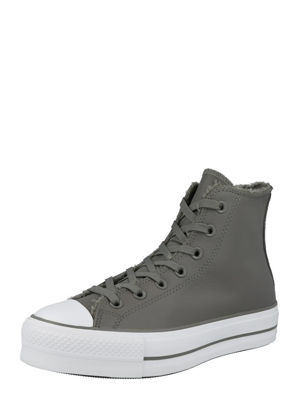 CONVERSE CONVERSE Visoke superge 'CHUCK TAYLOR ALL STAR LIFT'  temno siva / bela