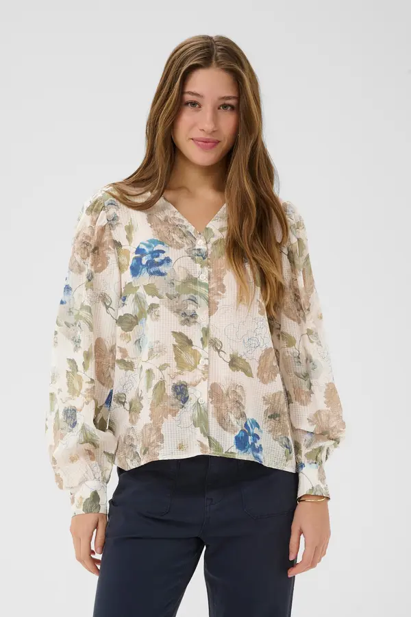 Cream Cream Bluza 'CRLucia'  bež / modra / rjava / zelena