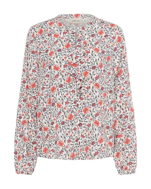 Cream Cream Bluza 'Naomi'  safir / siva / oranžno rdeča / off-bela