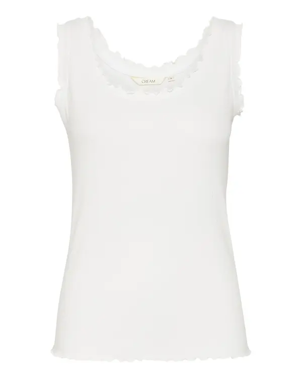 Cream Cream Top 'Ribba'  bela