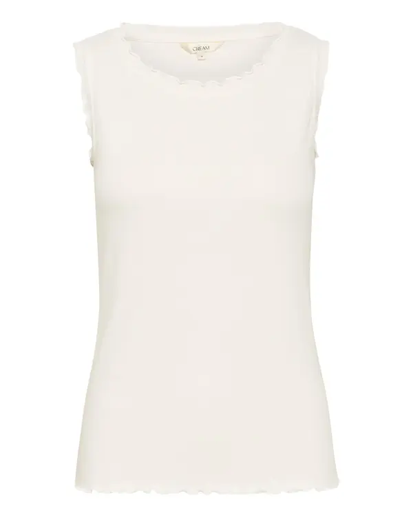 Cream Cream Top 'Ribba'  naravno bela