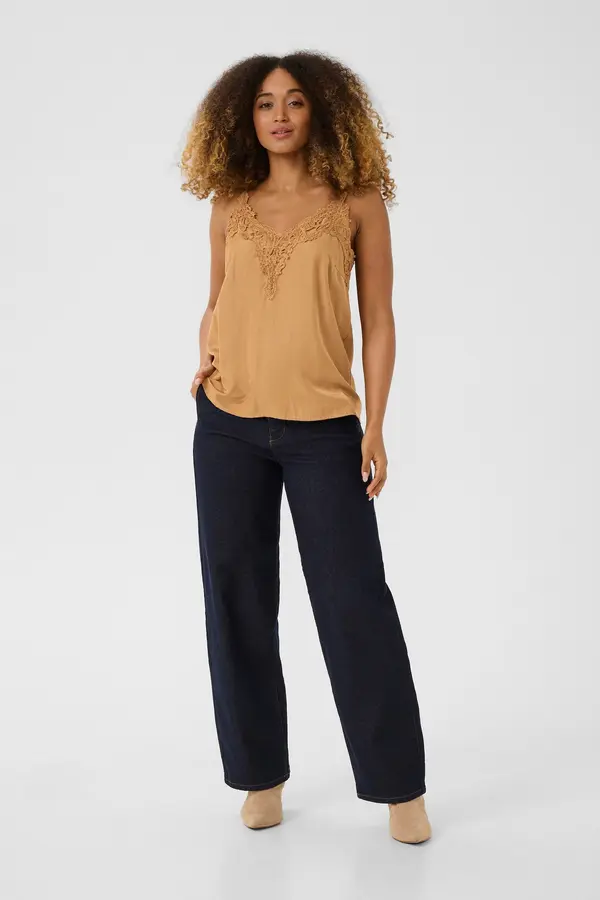 Cream Cream Top  rjava