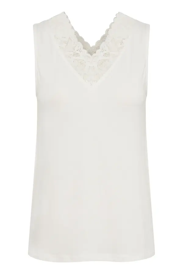 Cream Cream Top 'Trulla'  bela