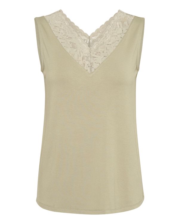 Cream Cream Top 'Trulla'  oliva