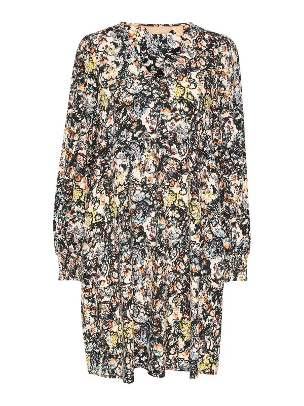 CULTURE CULTURE Obleka 'Sika Bello'  kremna / svetlo modra / rumena / črna