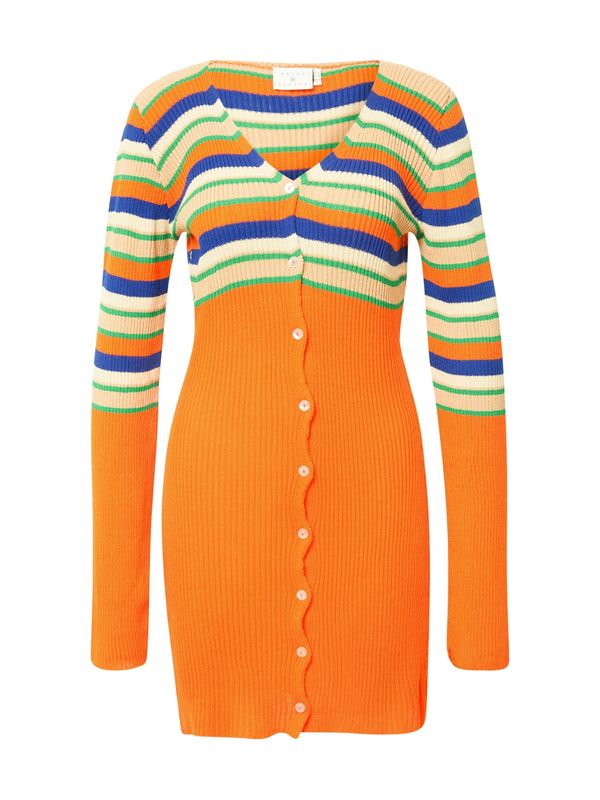 Daisy Street Daisy Street Pletena obleka  bež / modra / svetlo zelena / oranžna