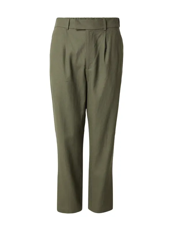 DAN FOX APPAREL DAN FOX APPAREL Hlače na rob 'Kadir'  zelena