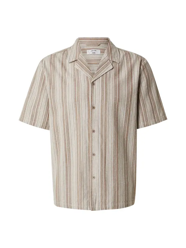 DAN FOX APPAREL DAN FOX APPAREL Srajca 'Benny'  svetlo rjava / temno siva