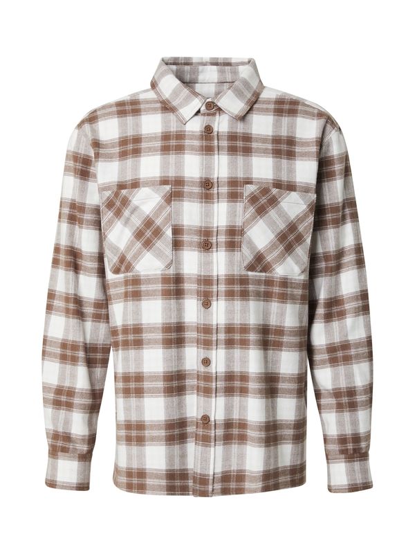 DAN FOX APPAREL DAN FOX APPAREL Srajca 'Mattes'  rjava / off-bela