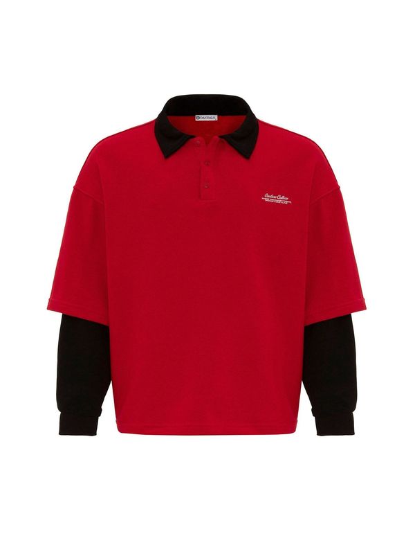 Dandalo Dandalo Majica 'Wender'  rdeča / črna / bela