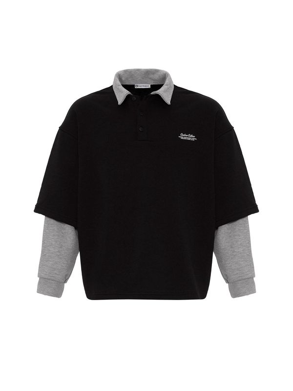 Dandalo Dandalo Majica 'Wender'  svetlo siva / črna