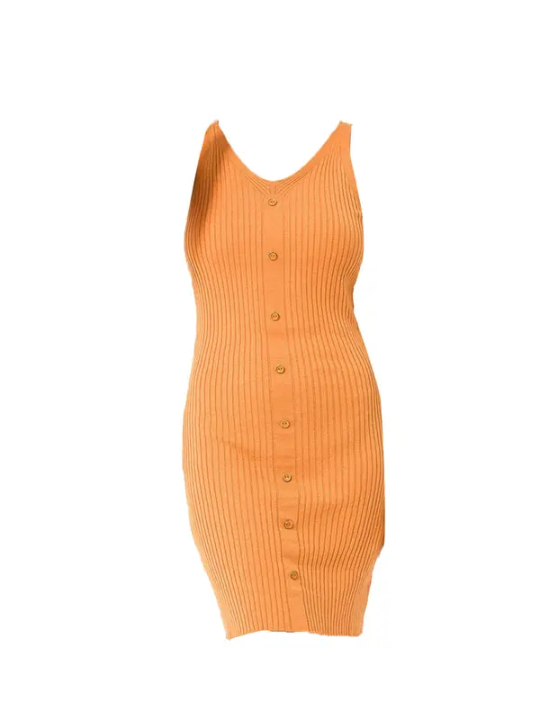 Dandalo Dandalo Pletena obleka  oranžna